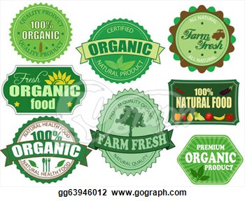 Vector Clipart   Set Of Organic And Farm Fresh Food Badges And Labels