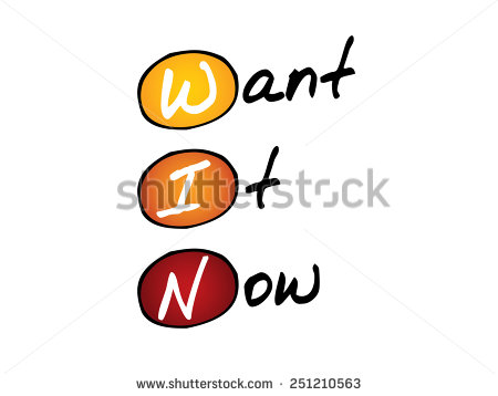 Want It Now Win Business Concept Acronym Stock Vector Clipart