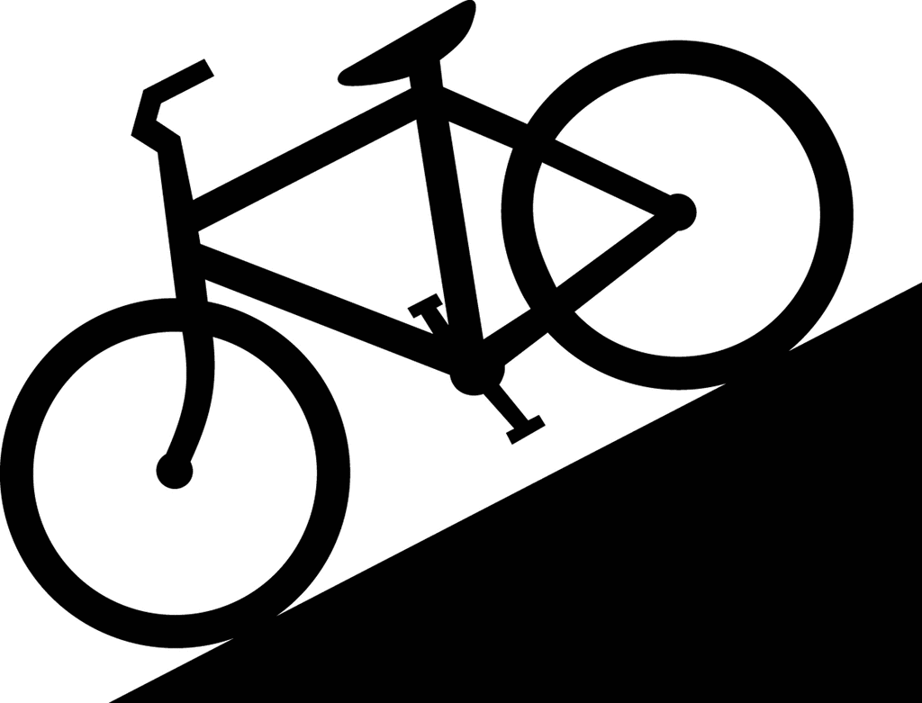 Bicycle Hill Silhouette   Clipart Etc