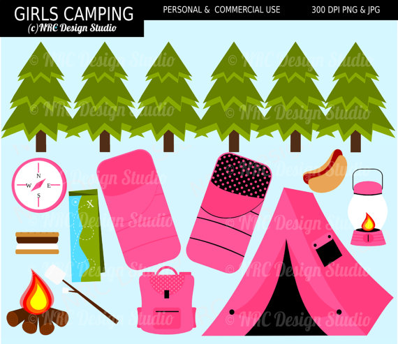 Camping Trip Clip Art Girls Clip Art Camping By Nrcdesignstudio