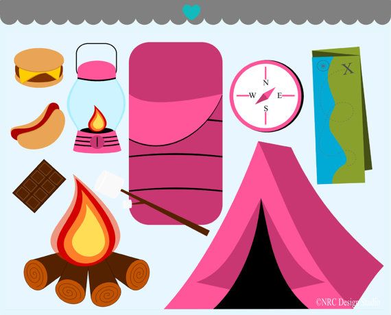 Camping Trip Clip By Nrcdesignstudio  3 25  Girl Stuff Pink Camping