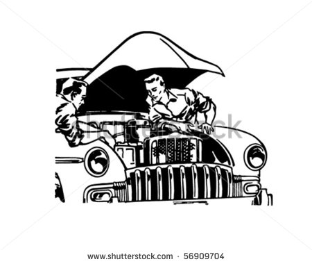 Car Tune Up   Retro Clip Art Stock Vector Illustration 56909704