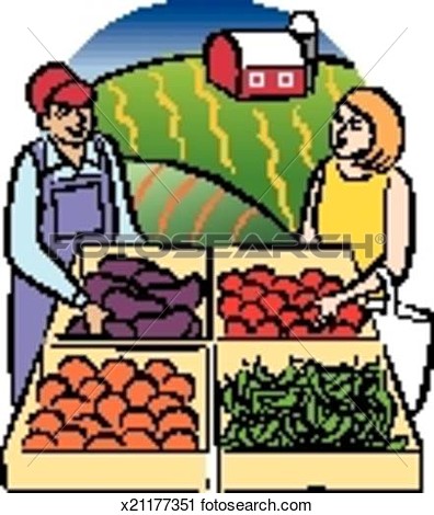 Clipart   People At Farm Stand  Fotosearch   Search Clip Art