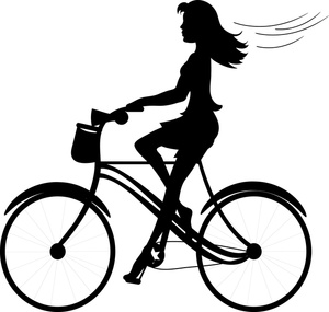 Girl Clipart Image  Silhouette Of A Pretty Young Girl Riding A Bicycle