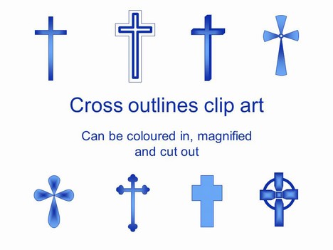Here Is A Range Of Cross Outline Clip Art Which Is In Powerpoint