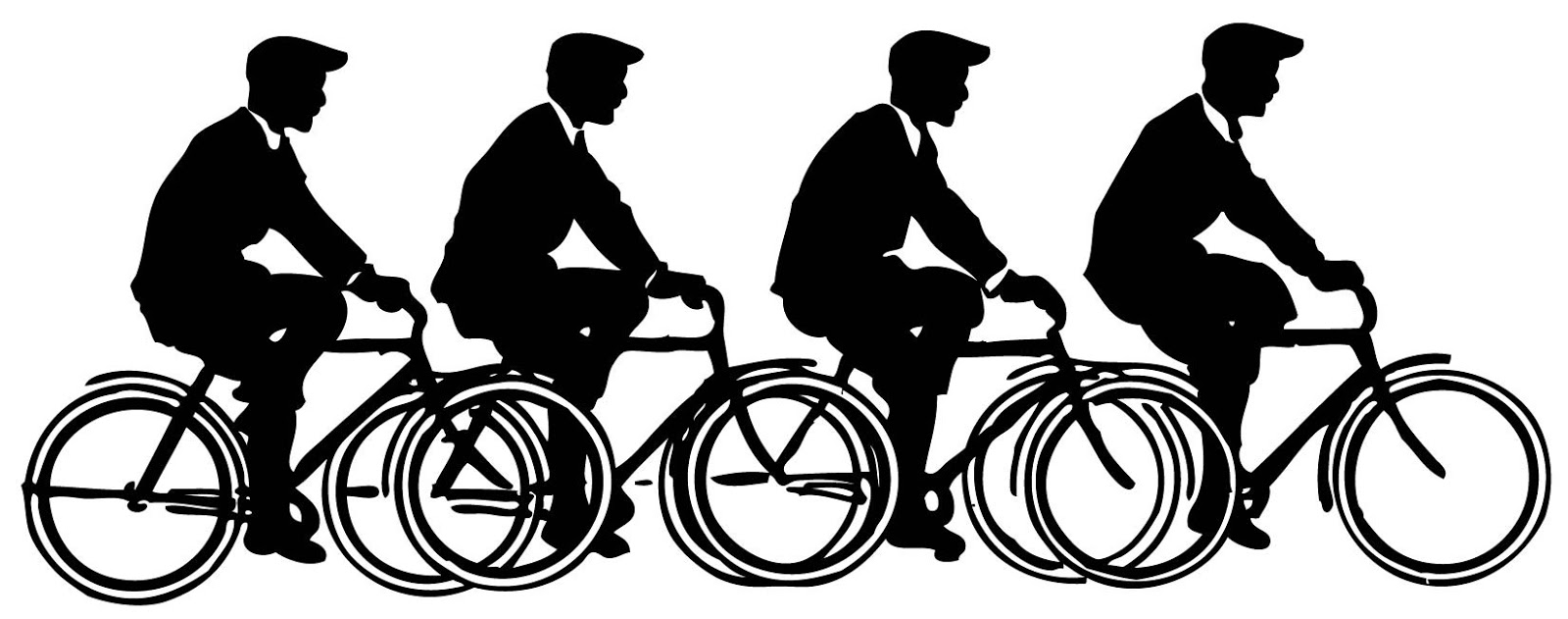     Images   Vintage Men On Bicycles   Silhouette   The Graphics Fairy