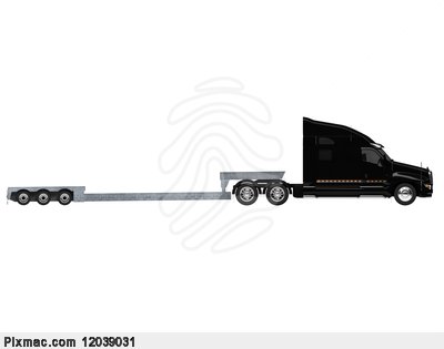Isolated Car Carrier Truck Over White Stock Photo