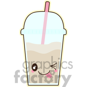 Latte Cartoon Character Vector Clip Art Image