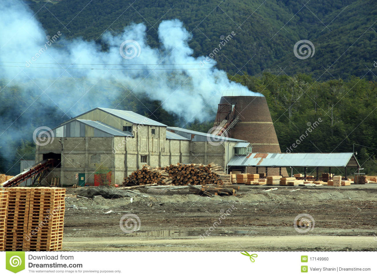 Mount And Sawmill In Terra Del Fuego Argentina