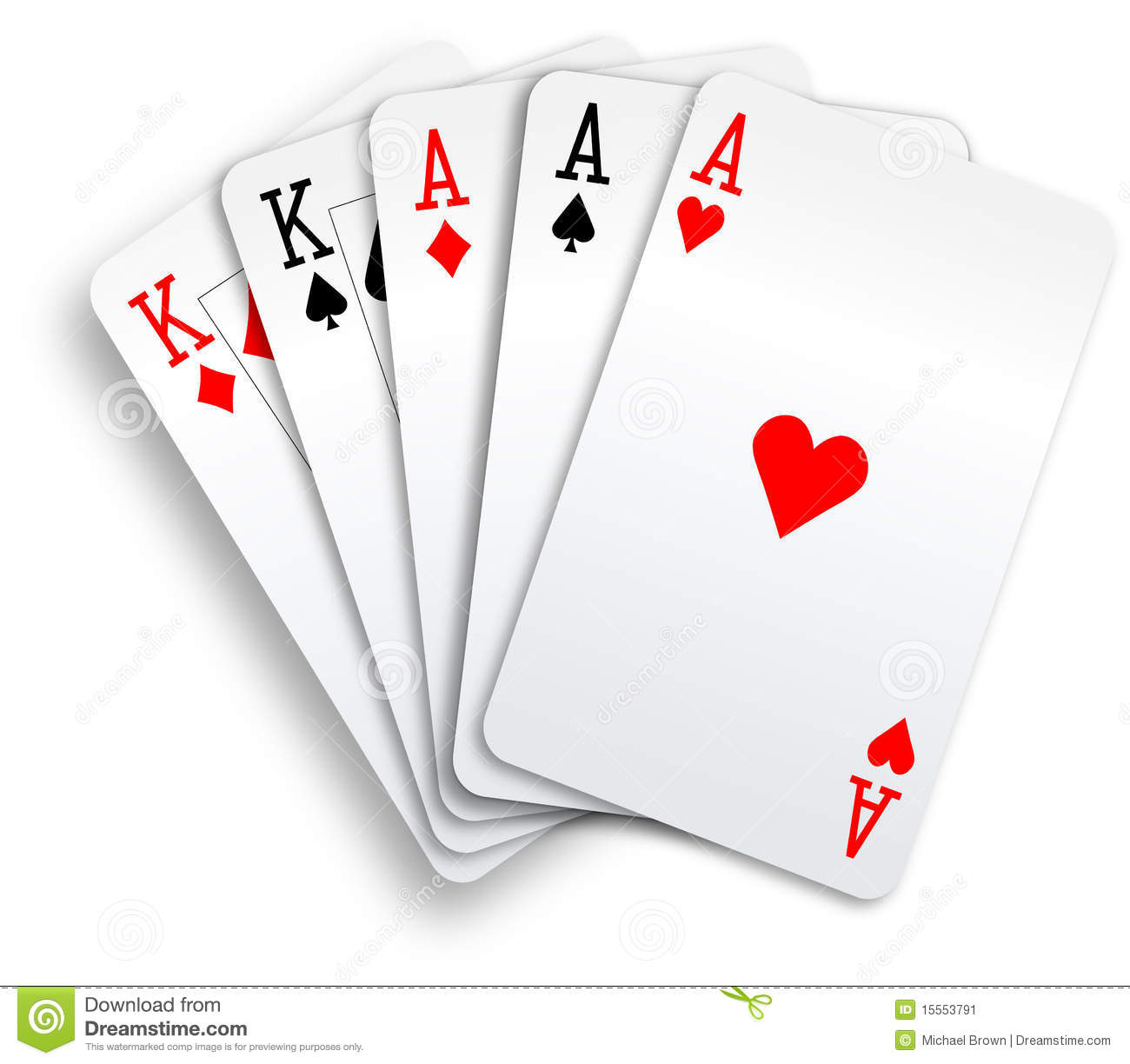 Poker Hand Full House Aces And Kings Playing Cards Stock Image   Image    