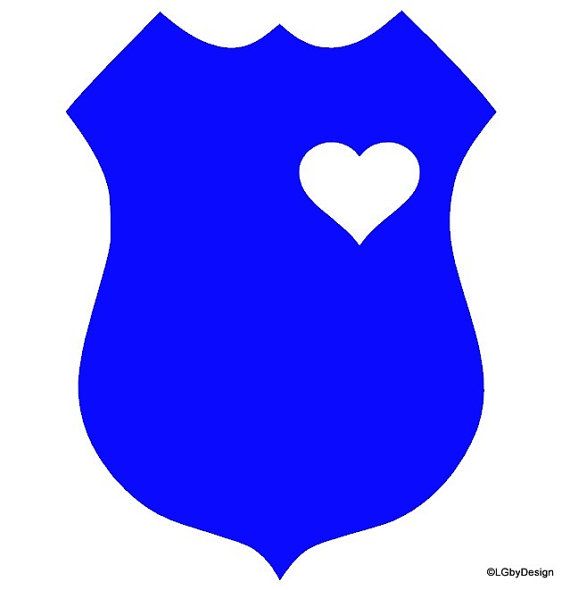 Police Badge Decal With Heart Design   Police Badges Heart Designs
