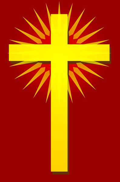 Radiant Cross  Gold On White   Free Christian Symbol