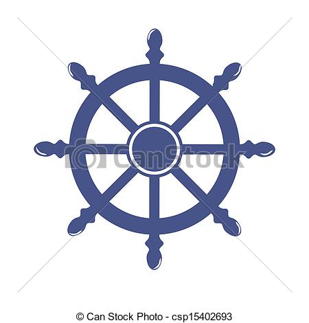 Ship Wheel Banner Isolated On White Background  Vector Illustration