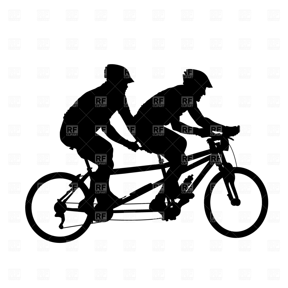 Tandem Bicycle Silhouette Download Royalty Free Vector Clipart  Eps