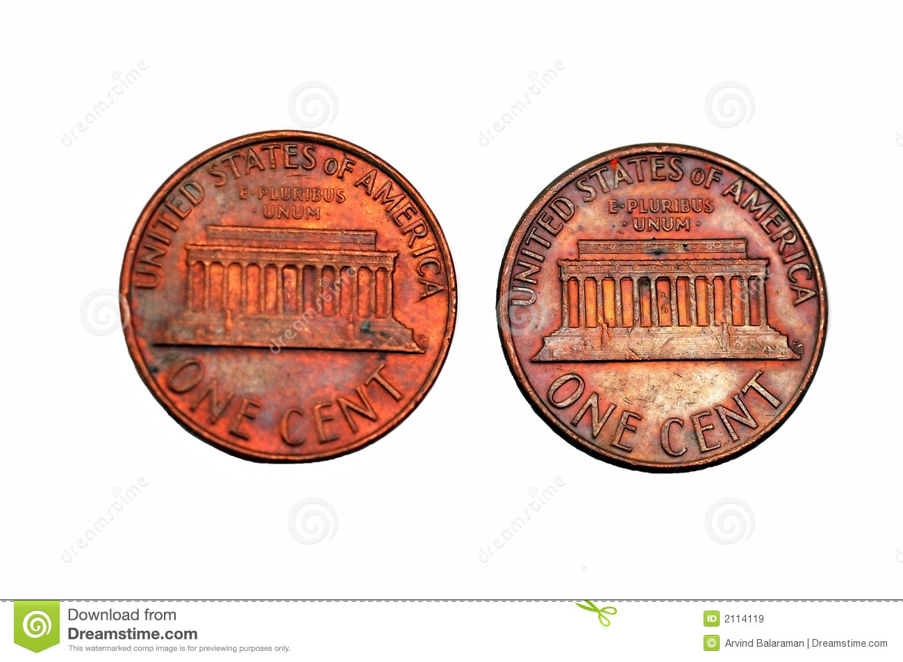 Two Cents Isolated On White Denotins An Abstract Representation Of
