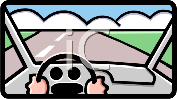     View Of The Road Through The Windshield   Royalty Free Clipart Image