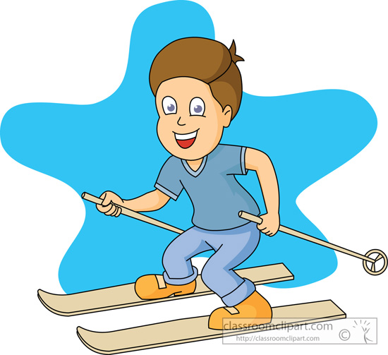 Winter Sports Clipart   Boy Skiing 1029   Classroom Clipart