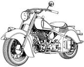 1948 Vintage Motorcycle   Clipart Graphic