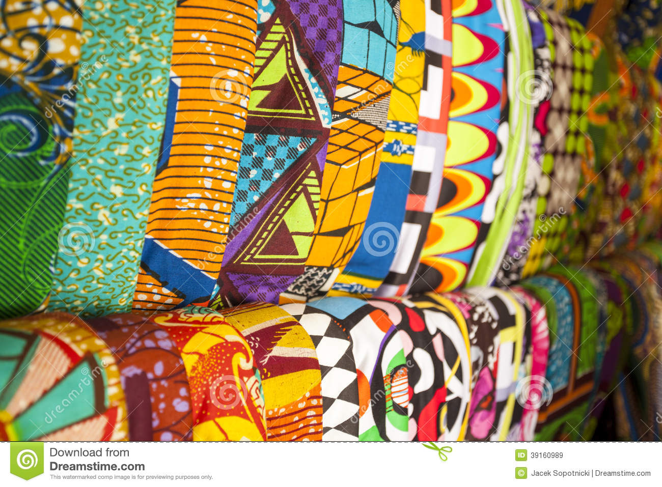 African Fabrics From Ghana West Africa Stock Photo   Image  39160989