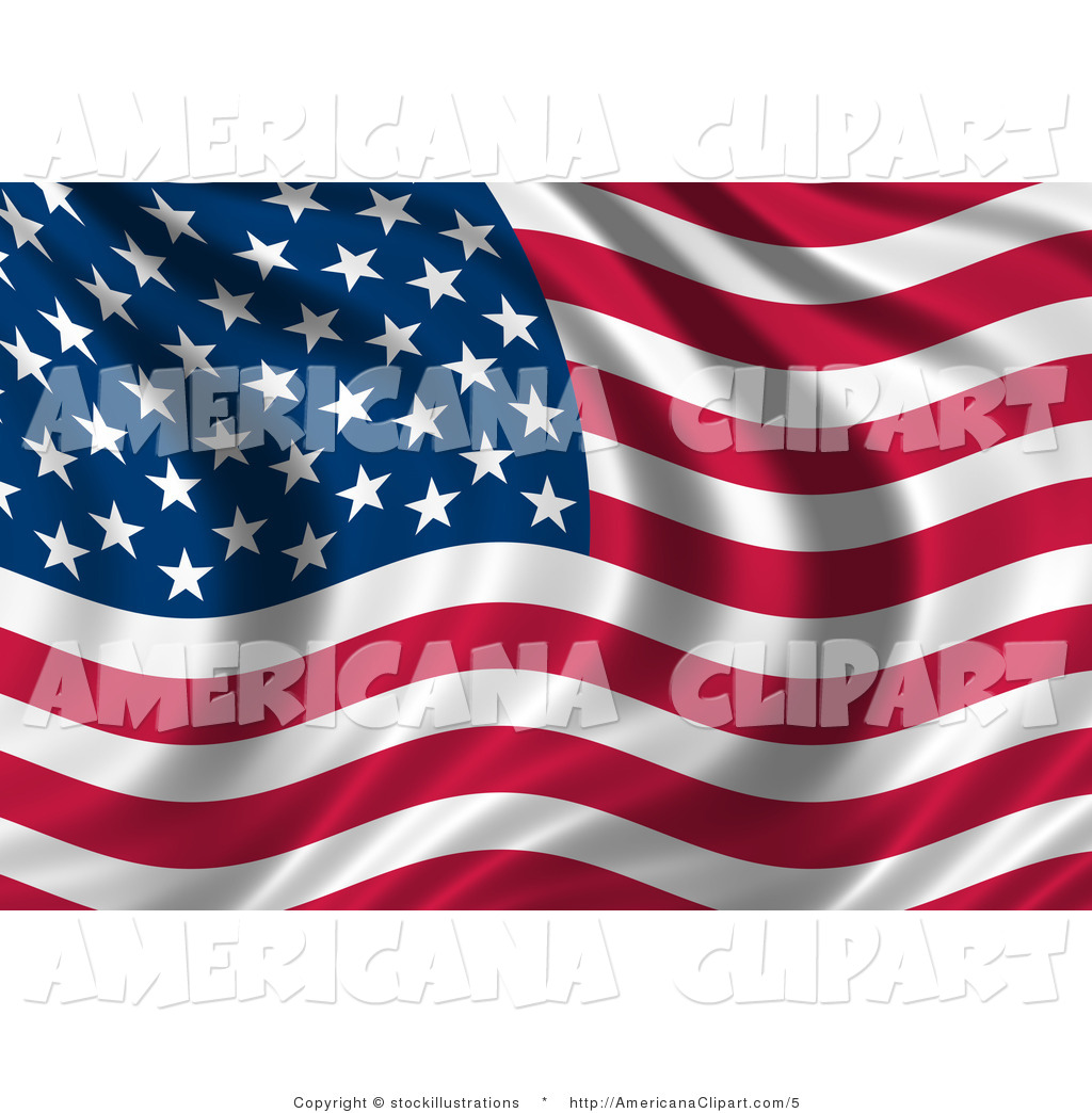 Americana Clip Art Wavy American Flag