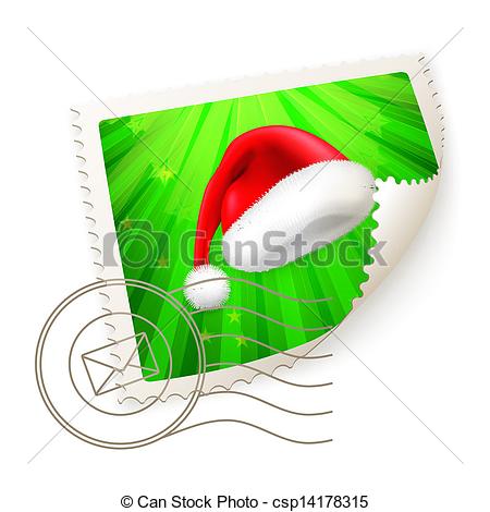 Clip Art Of Christmas Postage Stamp Csp14178315   Search Clipart    