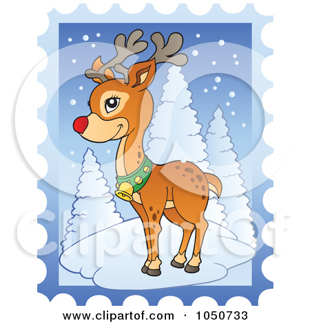 Clipart Illustration Of Rudolph The Red Nosed Reindeer Standing In