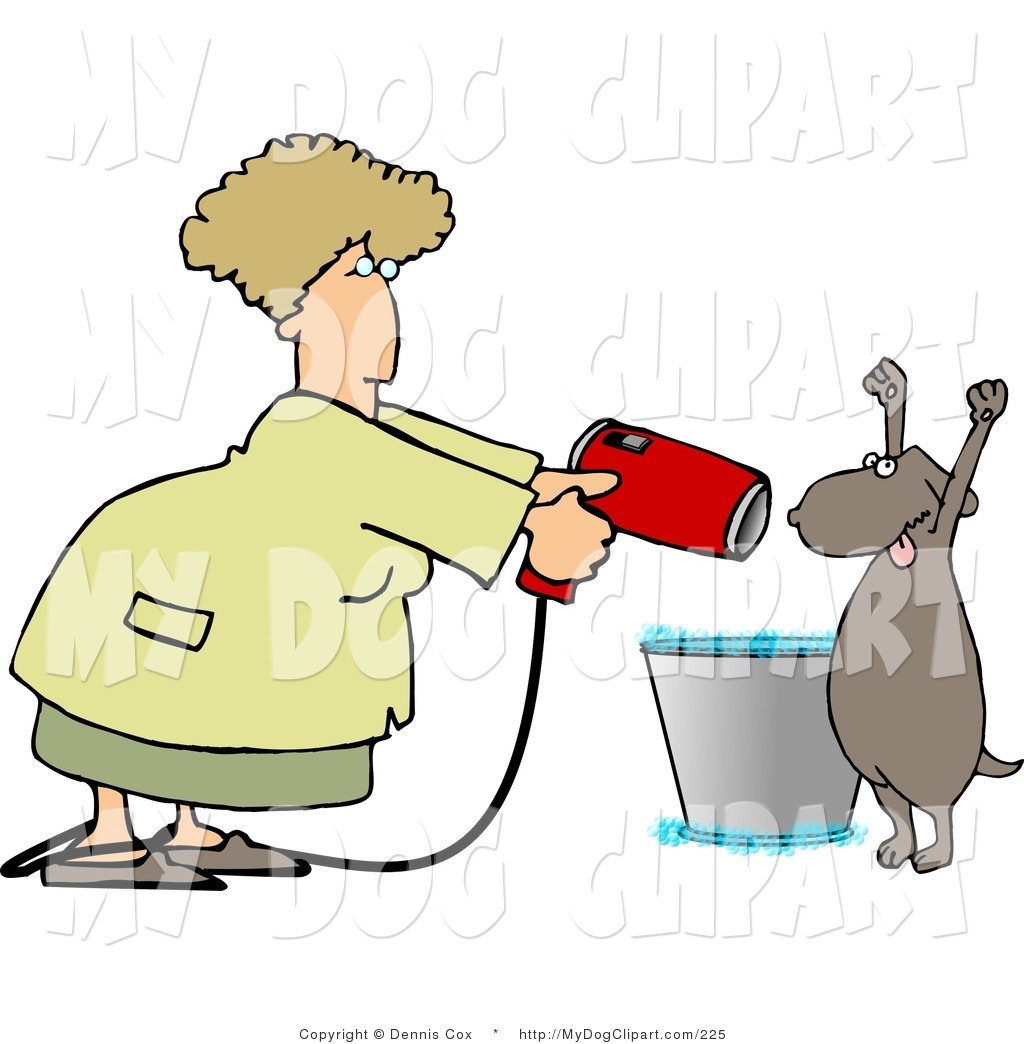 Dog Grooming Clipart Dog Being Dried By A Female Dog Groomer Using A