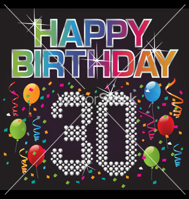 Happy 30th Birthday Vector Art   Download Copy Vectors   708873