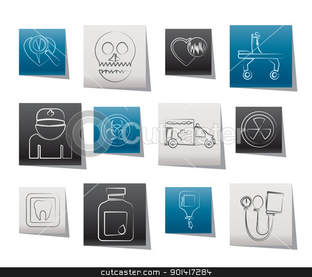 Hospital Equipment Icons Stock Vector Clipart Medicine And Hospital    