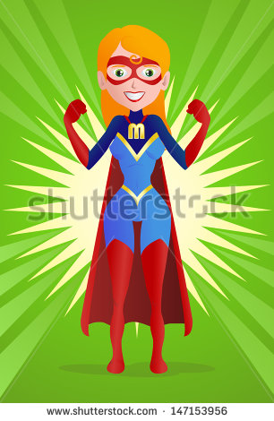 Illustration Of A Super Mom Pose On Spread Powerful Background   Stock