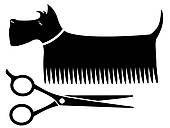 Isolated Grooming Dog   Royalty Free Clip Art