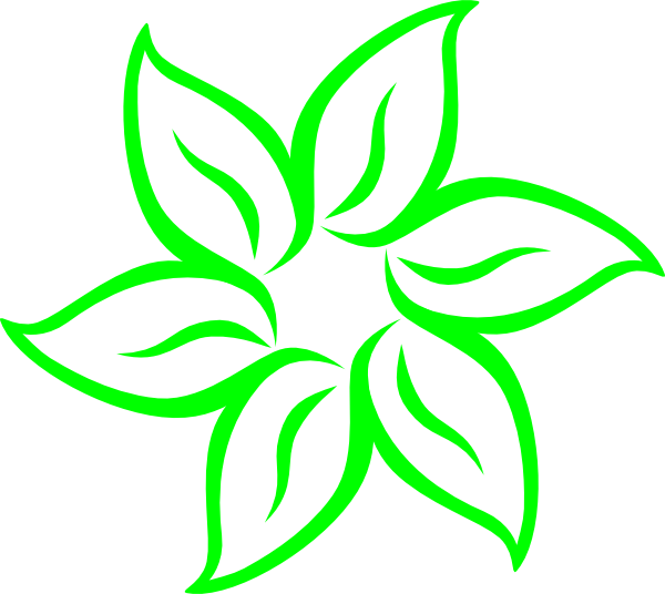 Lime Green Flower Outline Clip Art