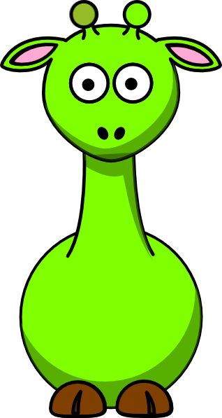Lime Green Giraffe No Spots Clip Art