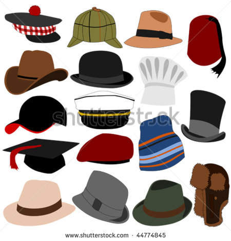 Lots Of Mens Hats Set 01 Stock Vector 44774845   Shutterstock