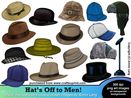 Men S Hats Clipart By Annie Lang