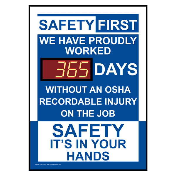 Personal Safety   Hygiene   Days Without Injury Signs   Safety    