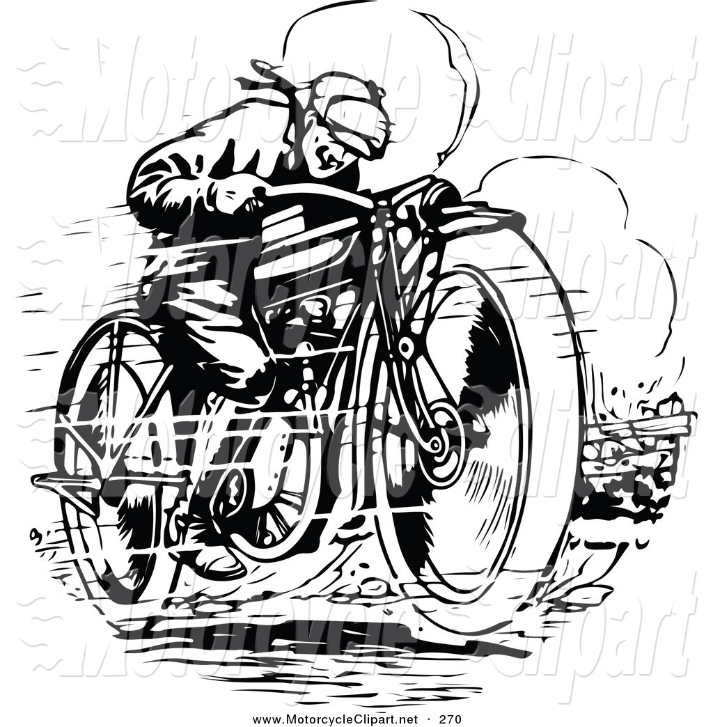 Royalty Free Vintage Stock Motorcycle Clipart Illustrations