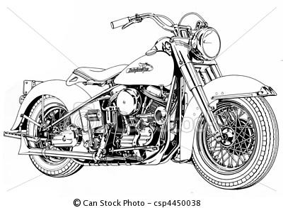 Stock Illustration   Vintage V Twin Motorcycle   Stock Illustration