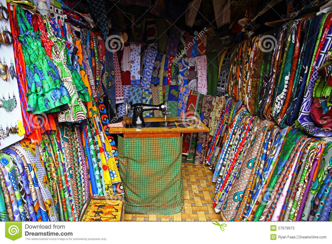 Stock Photos  African Fabric Textile Shop