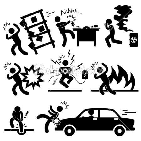 Stock Vector   Car Accident Explosion Electrocuted Fire Danger Icon