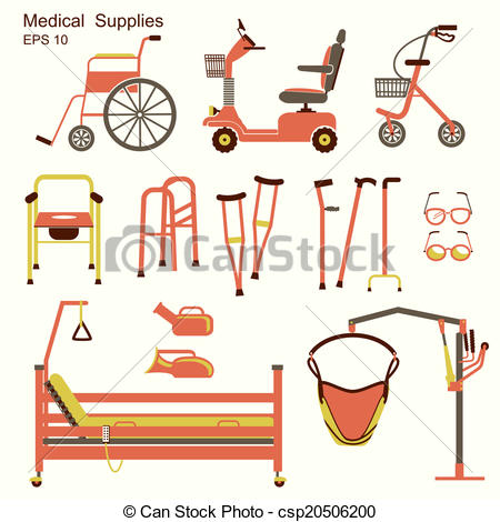 Vector Clipart Of Medical Hospital Equipment For Disabled Peoplevector    