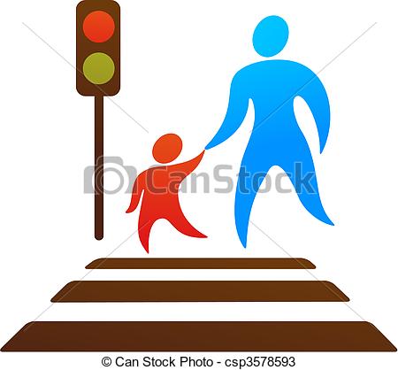 Vectors Of Parent And Child Crossing The Street   Pictogram Of Parent