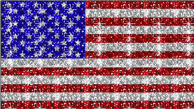 Waving Us Flags Fireworks Patriotic Clipart