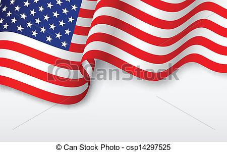 Wavy American Flag For    Csp14297525   Search Clipart Illustration