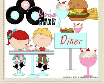 1950 S Diner Children And Food Exclusive Set 1 Clip Art By Marlodee