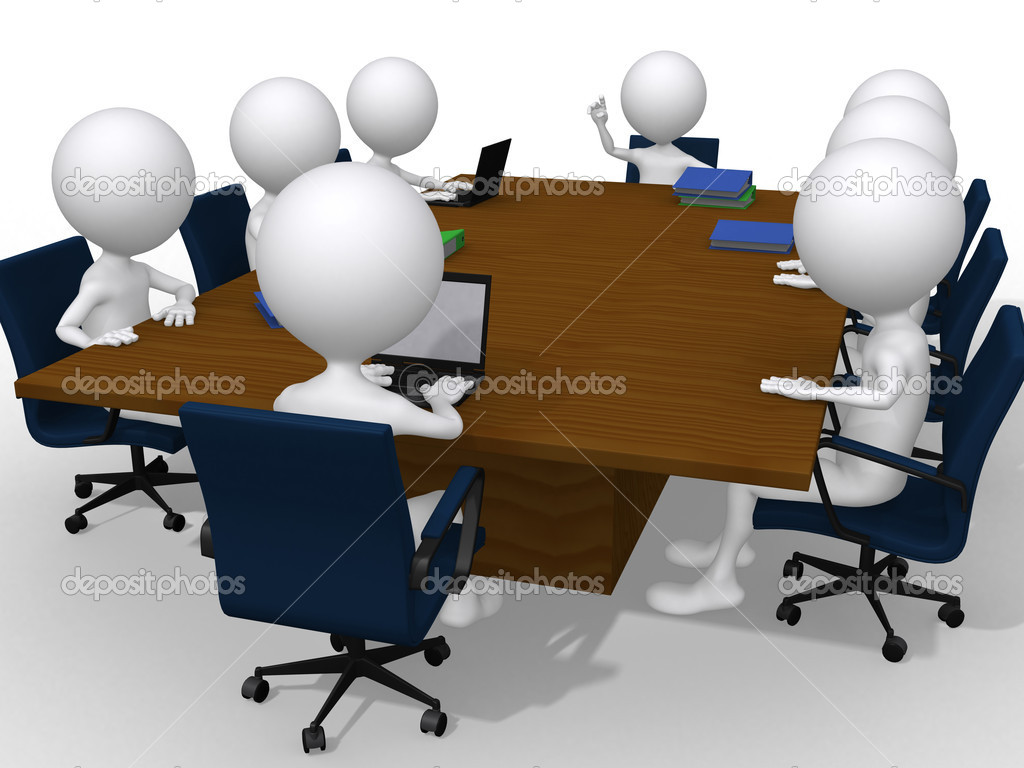 3d Group Discussion On A Business Meeting In A Modern Office   Stock