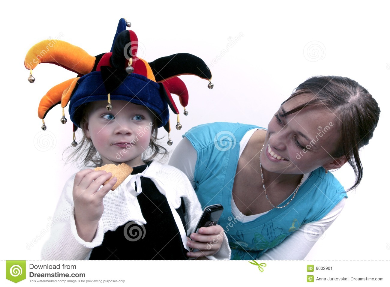 Baby In Clown Hat With Mom Stock Image   Image  6002901