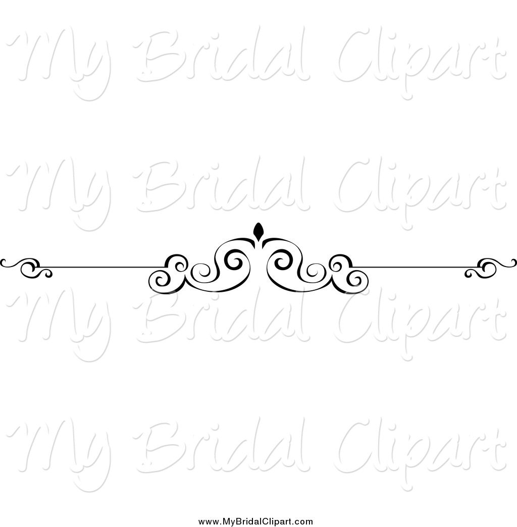 Bridal Clipart Of A Black And White Swirl Page Border Rule By