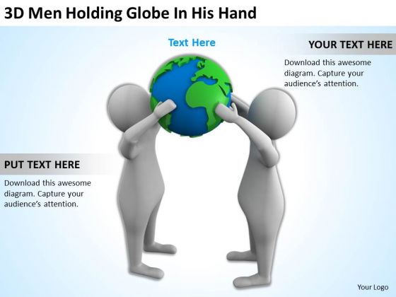 Business People Clipart 3d Men Holding Globe His Hand Powerpoint
