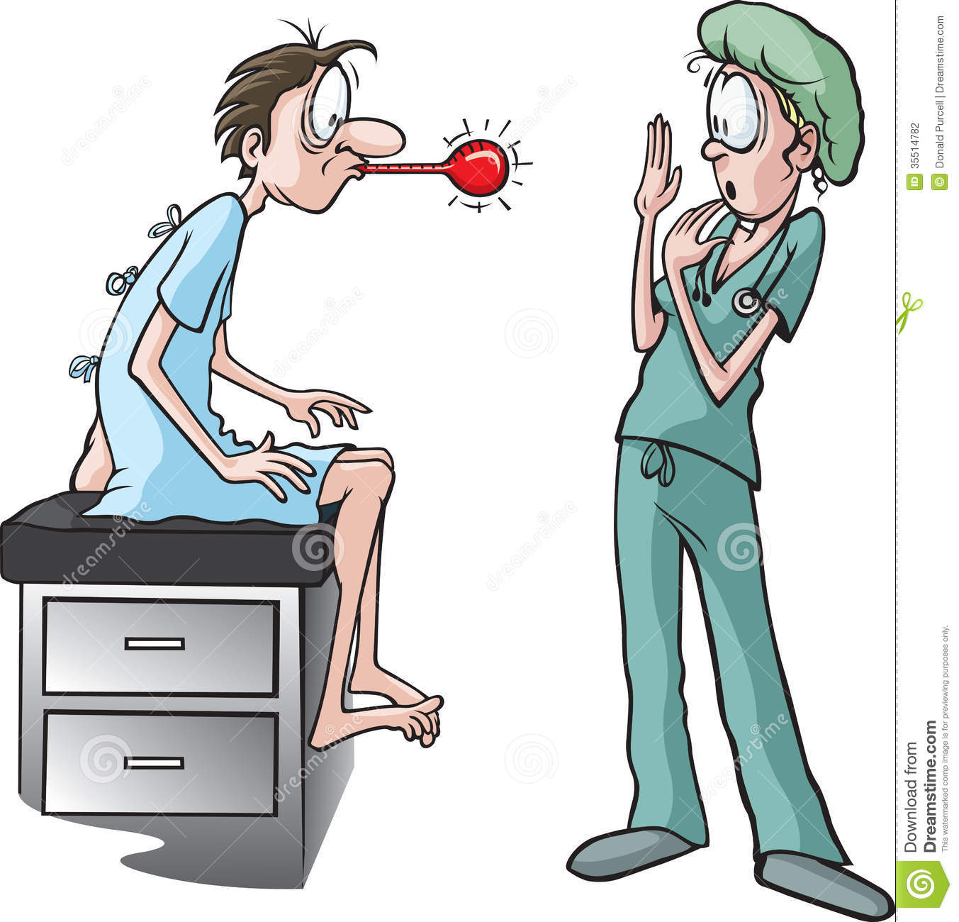 Cartoon Nurse And Patient  Vector And High Resolution Jpeg Files